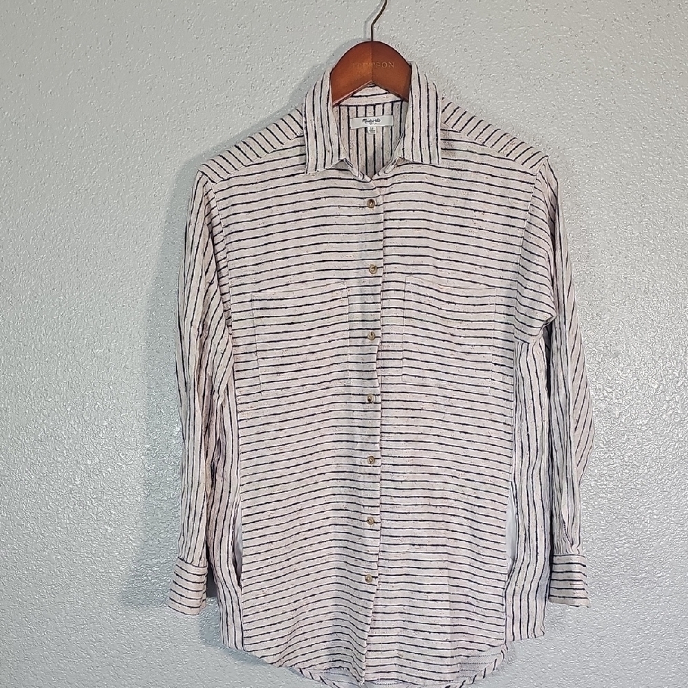 Madewell Flannel Oversized Ex-Boyfriend Shirt.